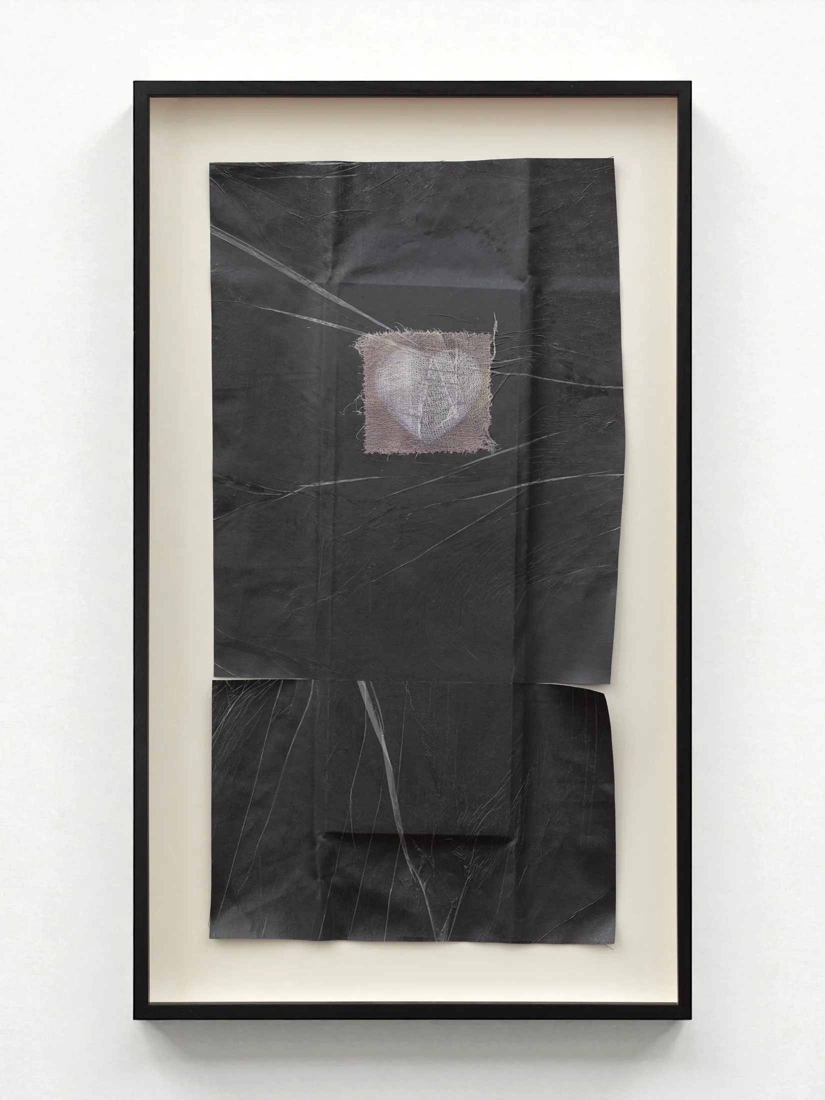 Before the Room Had a Door It Had a Shape — 2025, Hide glue on fabric, polyethylene, 77 × 46 × 4 cm, by Taka Kono