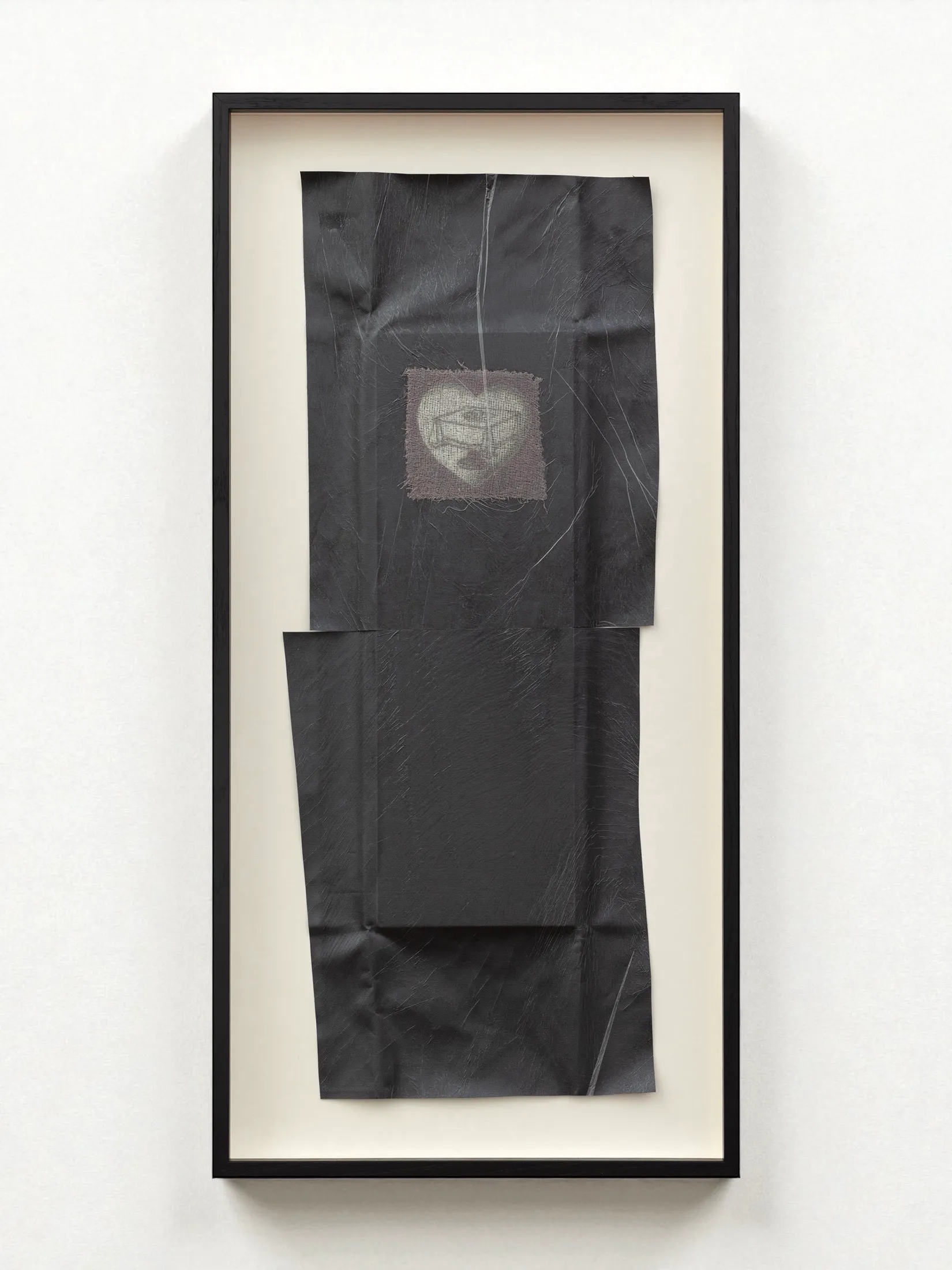 Before the Room Had a Door It Had a Shape — 2025, Hide glue on fabric, polyethylene, 83 × 40 × 4 cm, by Taka Kono