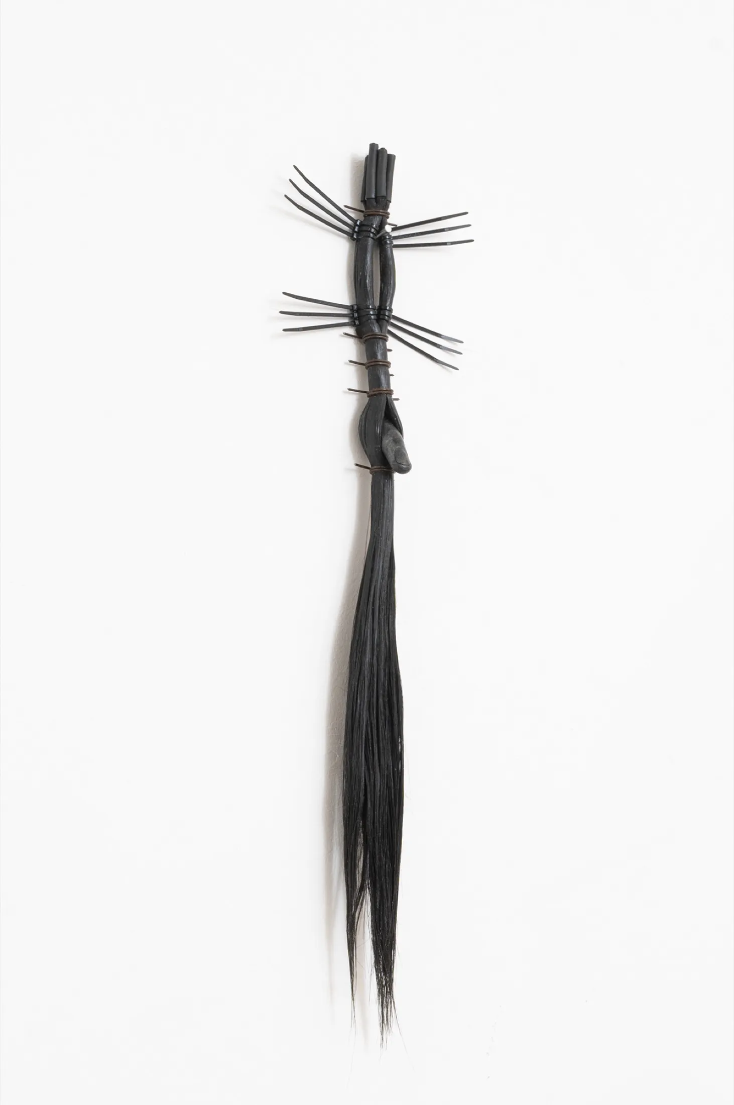 Godsend 2 — 2021, Hair, cement, steel wire, binding tape, 57 × 15 cm, by Taka Kono