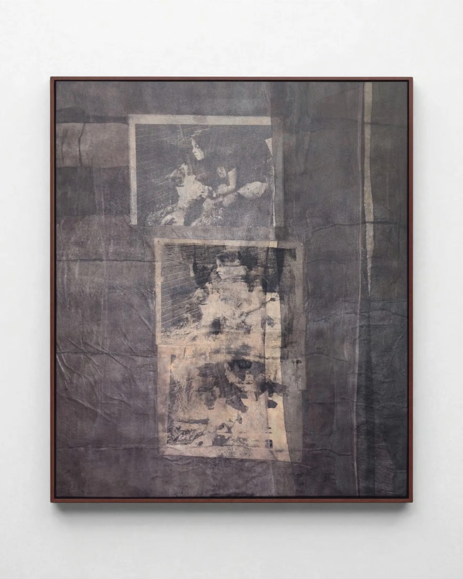 Juniper — 2025, Pigment transfer on muslin, gauze dyed with natural pigments, hide glue, 130 × 110 × 3 cm, by Taka Kono